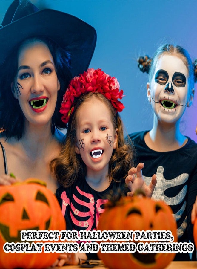 GRITOSE 12 Pcs Halloween White Teeth Fangs Vampire Teeth Funny Cosplay Plastic Decor, Party Gift for Women Men Food Accessories（6pcs White，6pcs Luminous） - Image 5